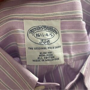 Brooks Brothers Purple Striped Dress Shirt All Cotton 16.5‎ - 4/5